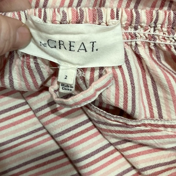 The GREAT Women’s Derby Cotton Oversize Midi Dress In Sunset Stripe 2 Med New - Picture 9 of 15